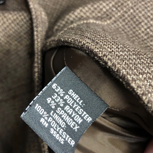 Rafaella Tweed Two Button Peplum Blazer Brown and Black 12P - Picture 7 of 10